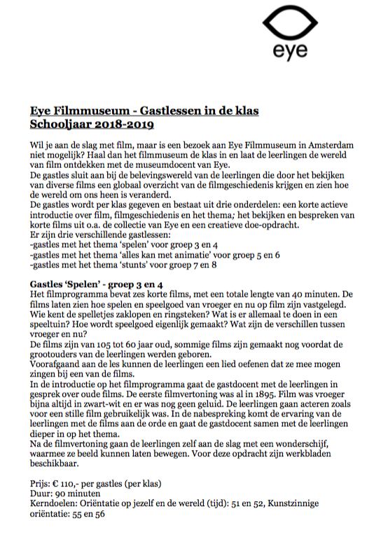 Download het PDF-document 'Gastlessen Eye'